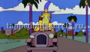 Симпсоны приезжают на старой машине на мыс Канаверал в стиле семьи деревенщин из сериала «Деревенщина в Беверли-хиллз»